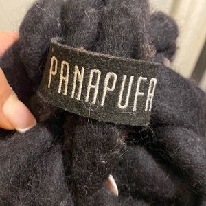 𝅺PANAPUFA Chunky Knit Cowl/ Braided Black Scarf